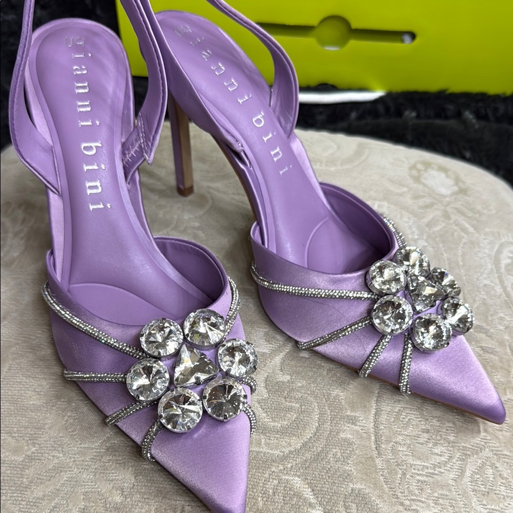 Gianni Bini Lavender Embellished Heels - Picture 3 of 5